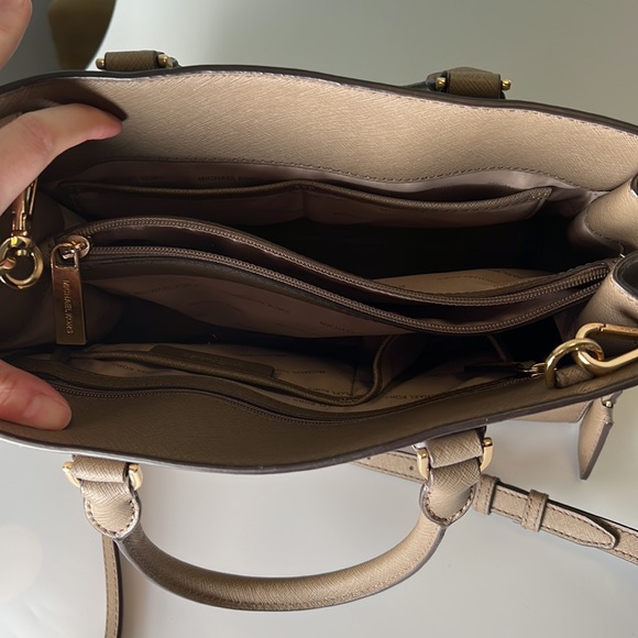 Michael Kors Hamilton Taupe Saffiano Leather Satchel - Picture 5 of 10